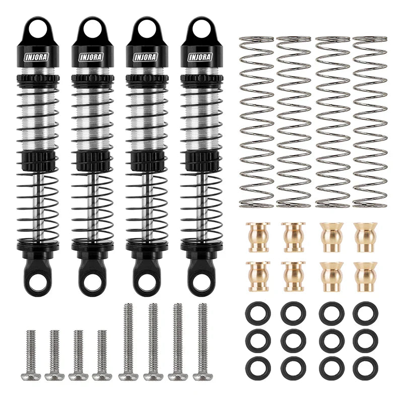 Aluminum Long Threaded Oil-Filled Shocks 59mm Black for TRX-4M (4) (INJ4M42BS4)