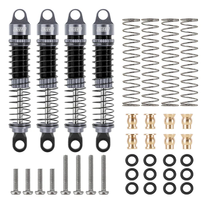 Aluminum Long Threaded Oil-Filled Shocks 59mm Gray for TRX-4M (4) (INJ4M42GL4)