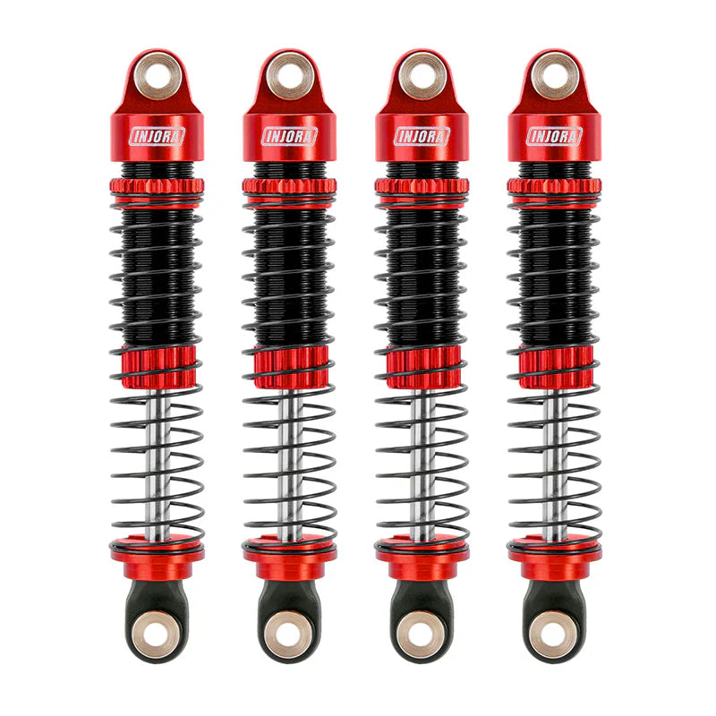 Aluminum Long Threaded Oil-Filled Shocks 59mm Red for TRX-4M (4) (INJ4M42RD4)