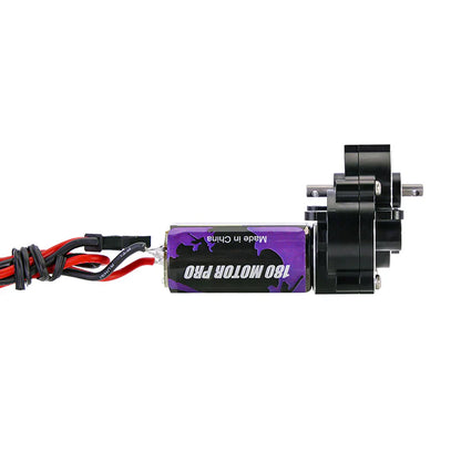 Aluminum Complete 59% Underdrive Transmission Black with 180 Size Brushed Motor for TRX-4M (INJ4M49A)