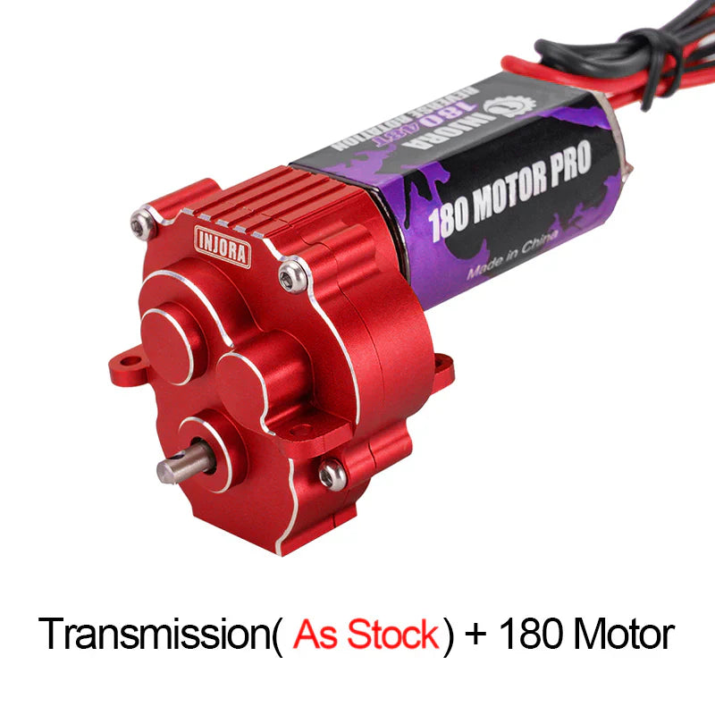 Aluminum Complete Transmission Red with 180 Size Brushed Motor for TRX-4M (INJ4M54RDA)