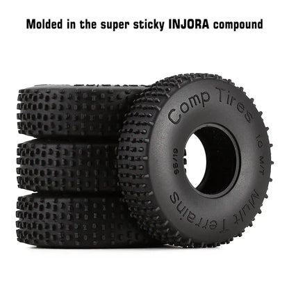 Comp Pin 1.0" S5 Super Soft Compound Tires 65x19mm for 1/24-1/18 Rock Crawler (4) (INJAX2440)