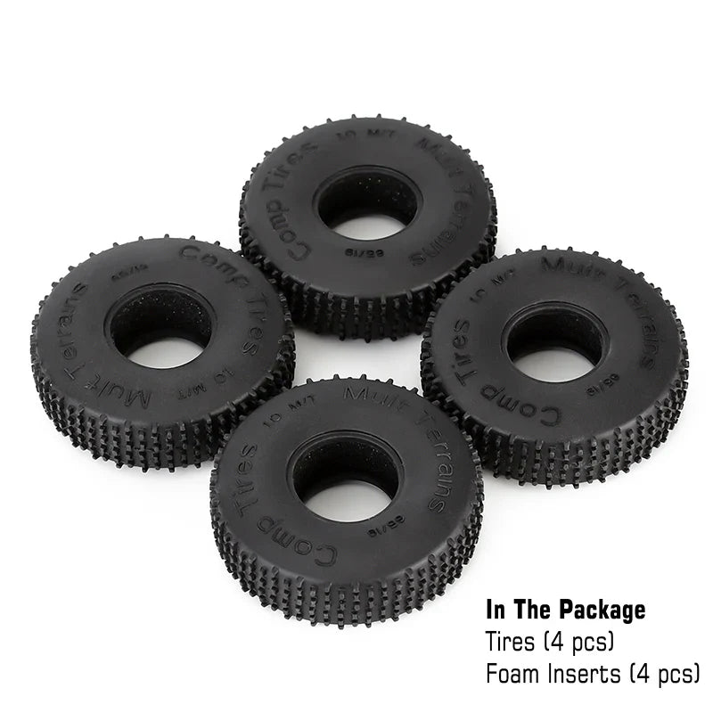 Comp Pin 1.0" S5 Super Soft Compound Tires 65x19mm for 1/24-1/18 Rock Crawler (4) (INJAX2440)