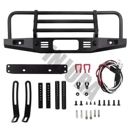 Aluminum Adjustable Front Bumper for TRX-4/SCX10/SCX10 II (INJCRAW18184BK)