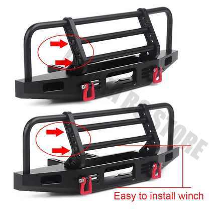 Aluminum Adjustable Front Bumper for TRX-4/SCX10/SCX10 II (INJCRAW18184BK)