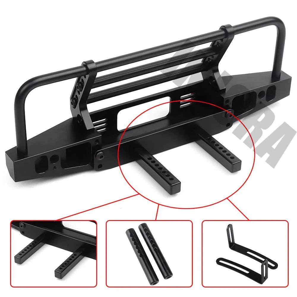 Aluminum Adjustable Front Bumper for TRX-4/SCX10/SCX10 II (INJCRAW18184BK)