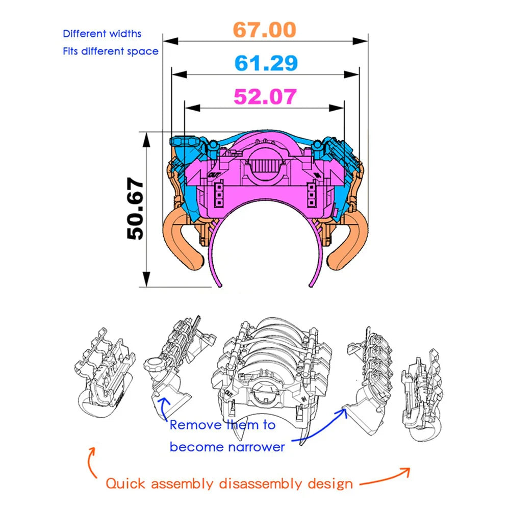 LS7 V8 Simulated Engine and Radiator Kit Motor Cooling Fans Red for 1/10 Rock Crawler (INJCRAW18304RD)