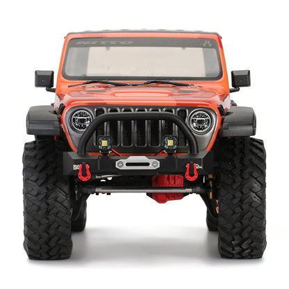 Aluminum Front Bumper Black with Spotlights for 1/10 Rock Crawler (INJDGBF11)