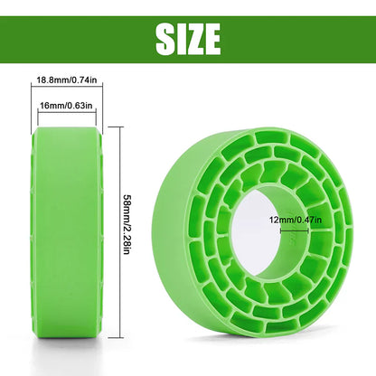 Silicone 1.0" Soft Green Rubber Inserts for 1/24-1/18 Rock Crawler (4) (INJDGT1064GN)