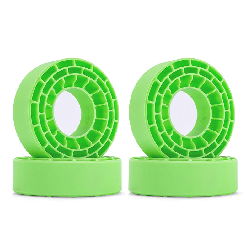 Silicone 1.0" Soft Green Rubber Inserts for 1/24-1/18 Rock Crawler (4) (INJDGT1064GN)