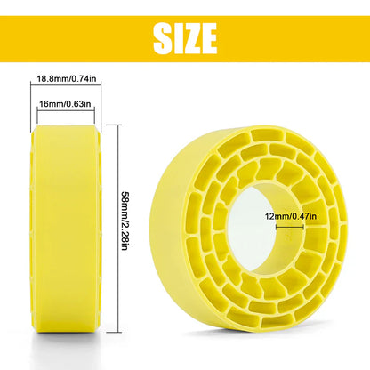 Silicone 1.0" Super Soft Yellow Rubber Inserts for 1/24-1/18 Rock Crawler (4) (INJDGT1064YE)