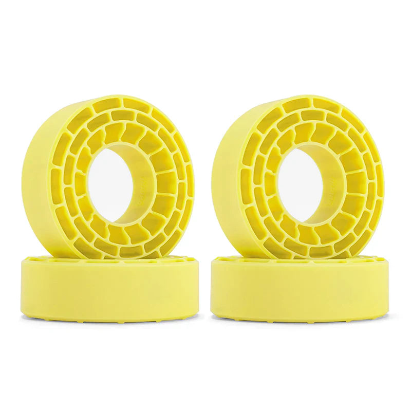 Silicone 1.0" Super Soft Yellow Rubber Inserts for 1/24-1/18 Rock Crawler (4) (INJDGT1064YE)