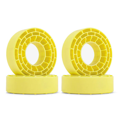 Silicone 1.0" Super Soft Yellow Rubber Inserts for 1/24-1/18 Rock Crawler (4) (INJDGT1064YE)