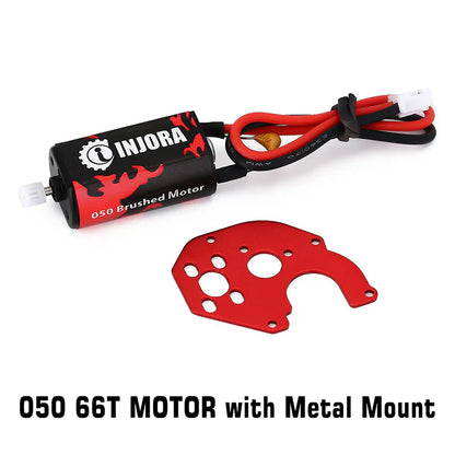 050 Size Brushed Motor 66T with Red Aluminum Motor Plate for SCX24/AX24 (INJINM07050)