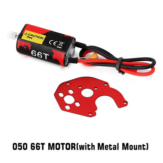 050 Size Brushed Motor 66T with Red Aluminum Motor Plate for SCX24/AX24 (INJINM07050)