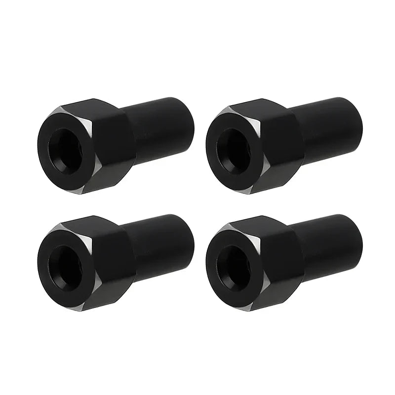 Stainless Steel Extended Wheel Hex Nuts Black for SCX24/AX24 (4) (INJSCX241294)