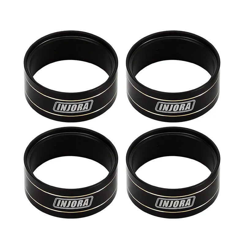 Brass 1.0" Black Inner Clamp Rings 13g for 1/24-1/18 Rock Crawler (4) (INJSCX24138BK)