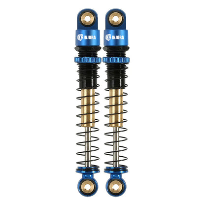 Aluminum Double-Barrel Threaded Shocks 43mm Blue for SCX24 (4) (INJSCX2427BL4)