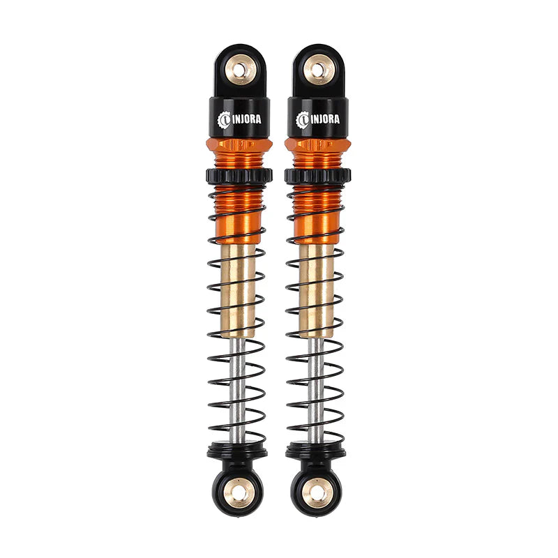 Aluminum Double-Barrel Threaded Shocks 43mm Orange for SCX24 (4) (INJSCX2427GD4)