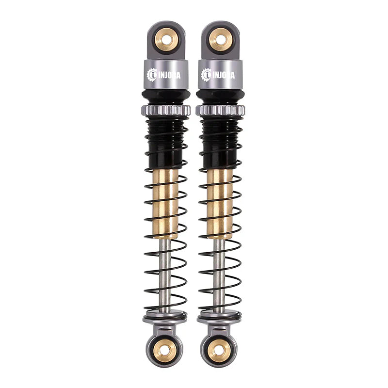 Aluminum Double-Barrel Threaded Shocks 43mm Gray for SCX24 (4) (INJSCX2427GL4)