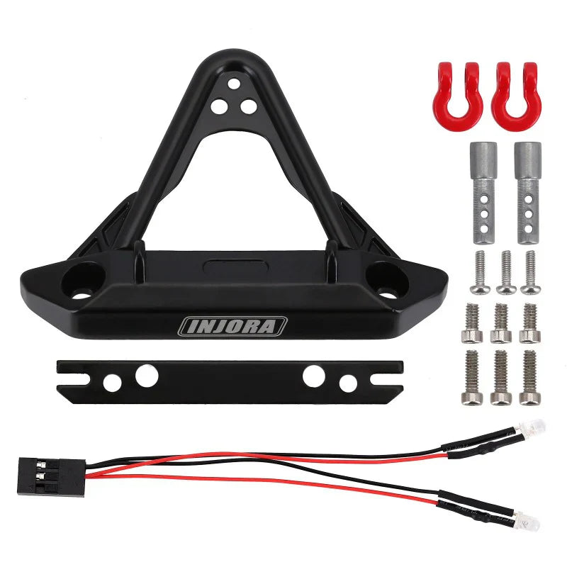 Metal Front Stinger A-Style Bumper Black with Lights for SCX24 (INJSCX2448A)