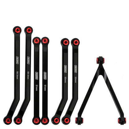 Aluminum 7-Piece High-Clearance Link Set Black for SCX24 (INJSCX2452BK)