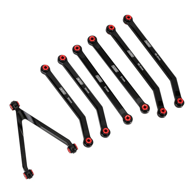 Aluminum 7-Piece High-Clearance Link Set Black for SCX24 (INJSCX2452BK)