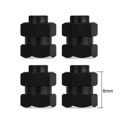 Stainless Steel Extended Wheel Hexes Black for SCX24/AX24 (4) (INJSCX2454BK)