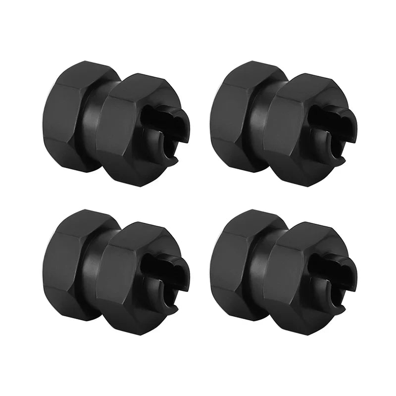 Stainless Steel Extended Wheel Hexes Black for SCX24/AX24 (4) (INJSCX2454BK)