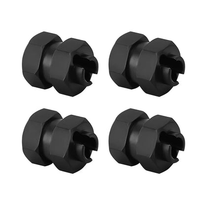 Stainless Steel Extended Wheel Hexes Black for SCX24/AX24 (4) (INJSCX2454BK)