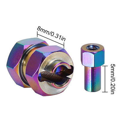 Stainless Steel Extended Wheel Hexes Rainbow for SCX24/AX24 (4) (INJSCX2454RW)