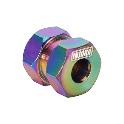 Stainless Steel Extended Wheel Hexes Rainbow for SCX24/AX24 (4) (INJSCX2454RW)