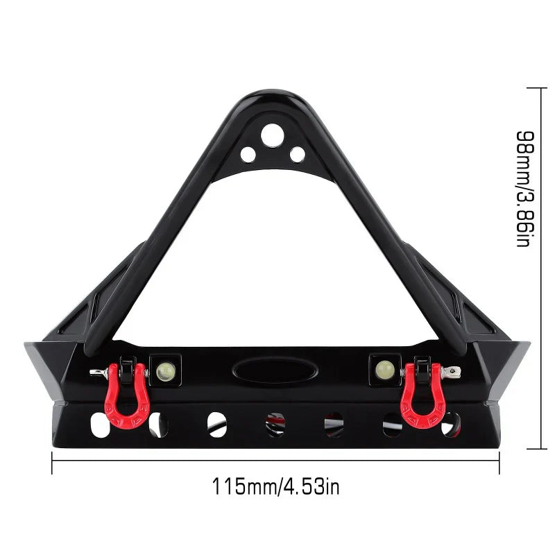 Metal F35 Front Bumper Black with Lights for 1/10 Rock Crawler (INJYQBF35)