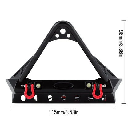 Metal F35 Front Bumper Black with Lights for 1/10 Rock Crawler (INJYQBF35)