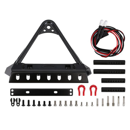 Metal F35 Front Bumper Black with Lights for 1/10 Rock Crawler (INJYQBF35)