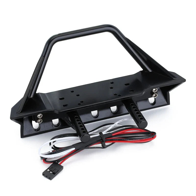 Metal F36 Front Bumper Black with Lights for 1/10 Rock Crawler (INJYQBF36)