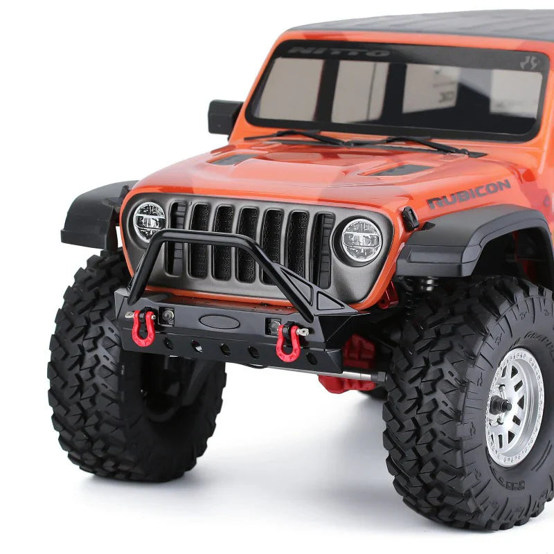 Metal F36 Front Bumper Black with Lights for 1/10 Rock Crawler (INJYQBF36)