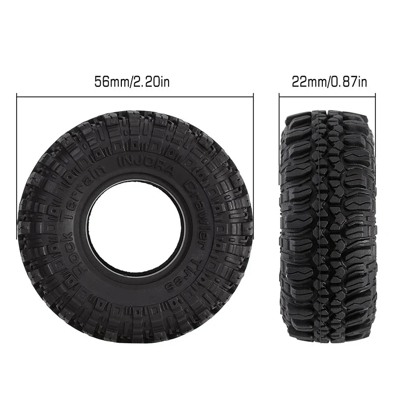 Rock Terrain 1.0" S5 Super Soft Compound Tires 56x22mm for 1/24-1/18 Rock Crawler (4) (INJYQT1005)