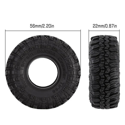 Rock Terrain 1.0" S5 Super Soft Compound Tires 56x22mm for 1/24-1/18 Rock Crawler (4) (INJYQT1005)