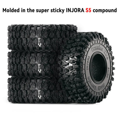 1.0" S5 Super Soft Compound Tires 64x24mm for 1/24-1/18 Rock Crawler (4) (INJYQT1011)