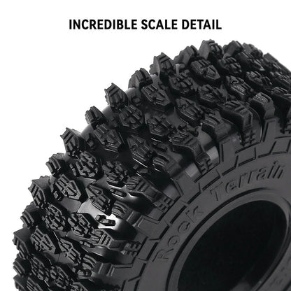 1.0" S5 Super Soft Compound Tires 64x24mm for 1/24-1/18 Rock Crawler (4) (INJYQT1011)