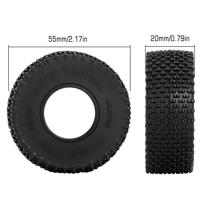 Comp Pin 1.0" S5 Super Soft Compound Tires 55x20mm for 1/24-1/18 Rock Crawler (4) (INJYQT1013)