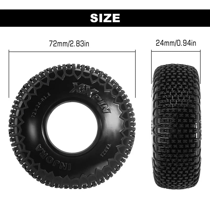 XHX Pin 1.3" Tires for 1/24-1/18 Rock Crawler (4) (INJYQT1321)