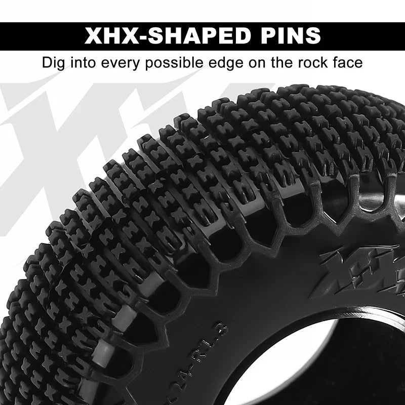 XHX Pin 1.3" Tires for 1/24-1/18 Rock Crawler (4) (INJYQT1321)