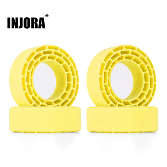 Silicone 1.3" Super Soft Yellow Rubber Inserts for 1/24-1/18 Rock Crawler (4) (INJYQT1370YE)