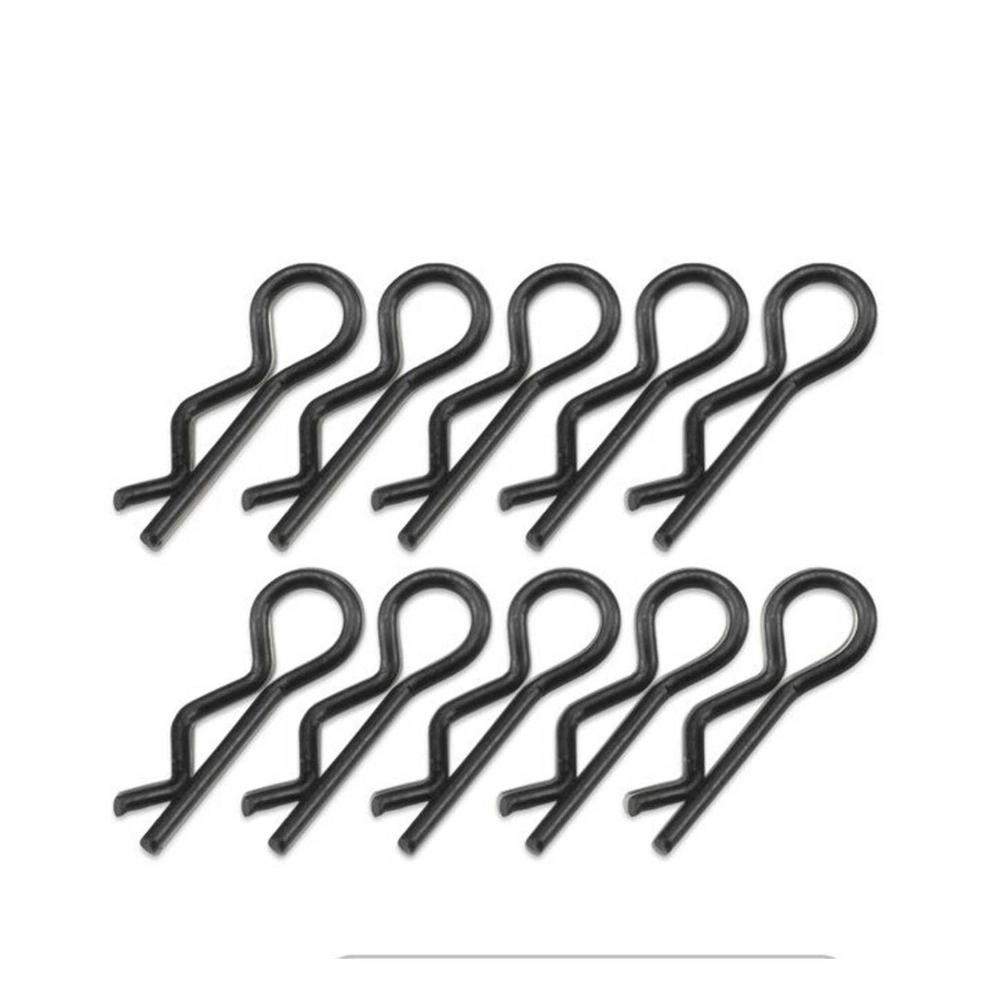 Compact Angled Body Clips Black (10) (JCO2840B)