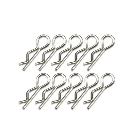 Compact Angled Body Clips Silver Pack of 10 (JCO2840S)