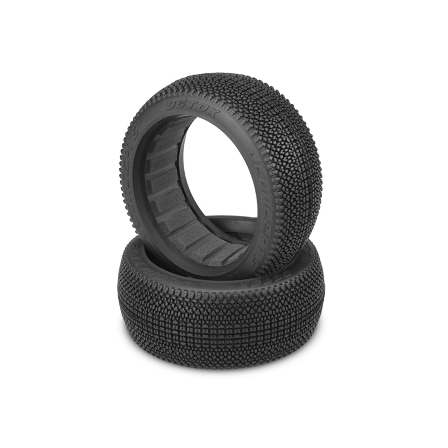 1/8 Detox Buggy Tires and Inserts Green Compound (2) (JCO312202)