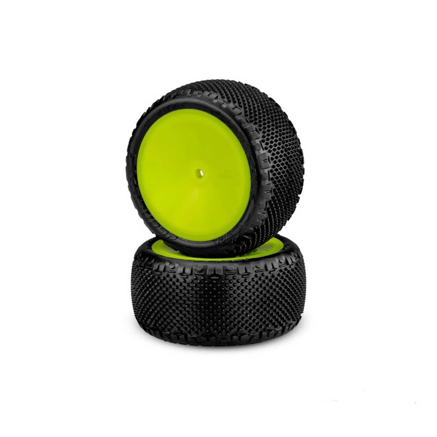 1/10 Pin Swag 2.2â€ Pre-Mounted Rear Buggy Tires (Yellow Wheels, Pink Compound) (JCO3180201021)