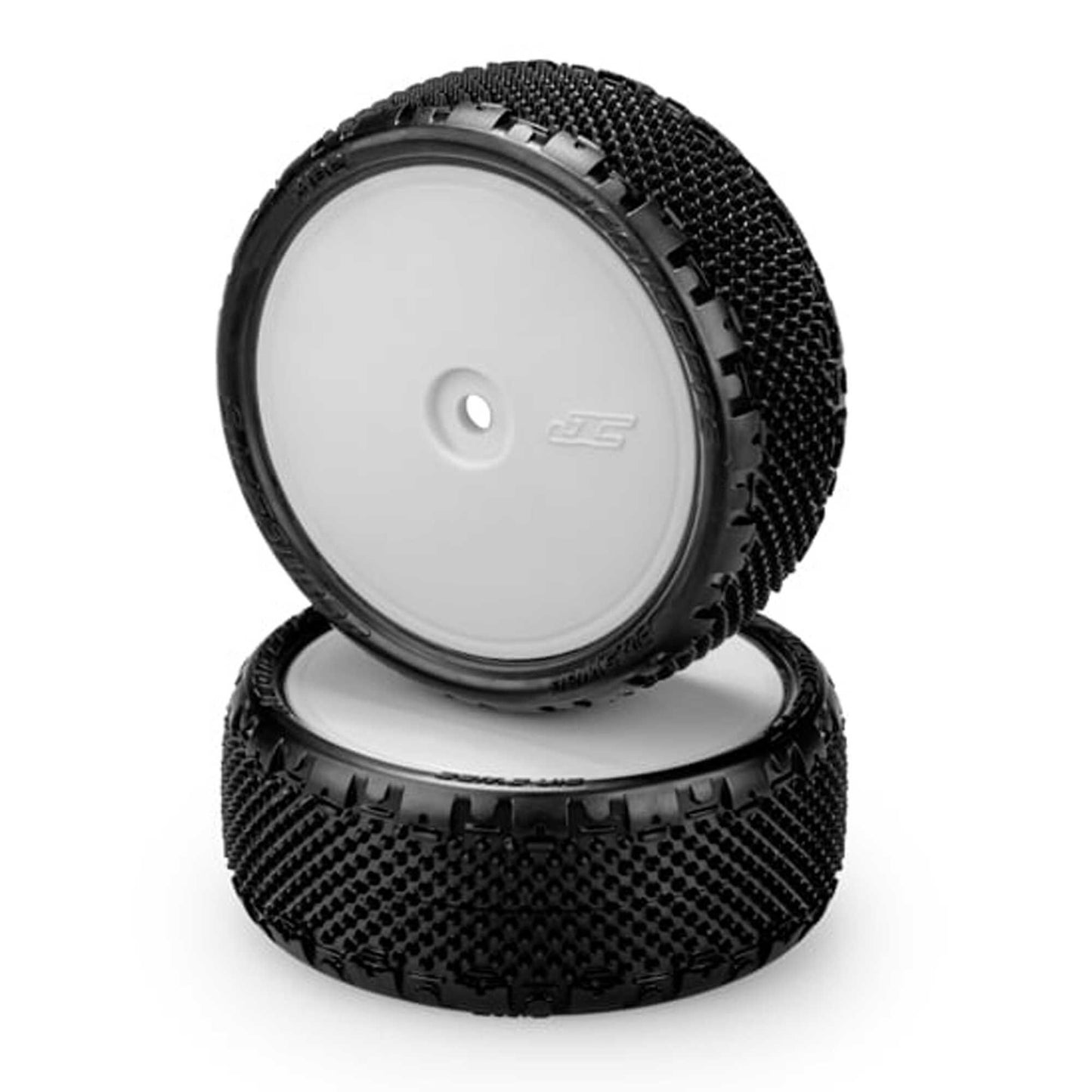 1/10 Pin Swag 2.2" Pre-Mounted Front Buggy Tires with White Wheels and Pink Compound (JCO3182101011)
